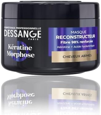 DESSANGE - Masque Cheveux Reconstructeur Kératine Morphose - Formule Enrichie En Kératine Végétale & Acide Hyaluronique - Répare & Protège La Fibre Capillaire - Cheveux Abîmés - 280ml