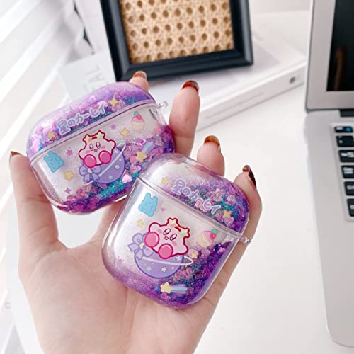 Mibonny Cute Airpods Cases Cover Japan Cartoon Anime Design Clear Glitter Liquid Quciksand Hard Shell Protective Case For Airpods 2&1 Case #TOP5