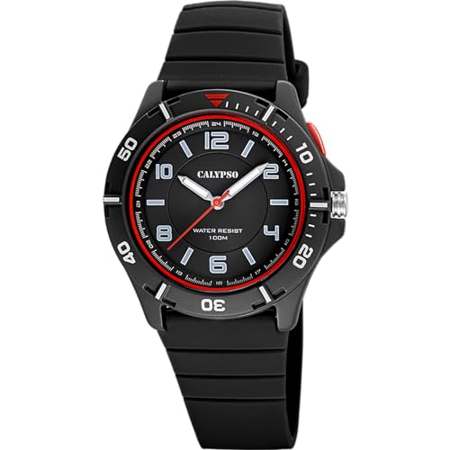 CALYPSO Reloj Hombre Analógico de Caucho Negro - Movimiento de Cuarzo - Resistente al Agua 10 ATM - Relojes Hombre K5857/6 Sweet Time CALYPSO Reloj Hombre Analógico de Caucho Negro - Movimiento de Cuarzo - Resistente al Agua 10 ATM - Relojes Hombre K5857/6 Sweet Time