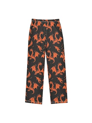 Silhouette Fire Dragon Boys Pants for Kids Jogger Pants with Pockets S
