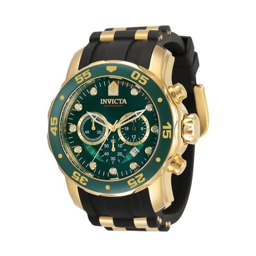 Invicta Relógio masculino 6984 Pro Diver Collection cronógrafo mostrador verde poliuretano preto
