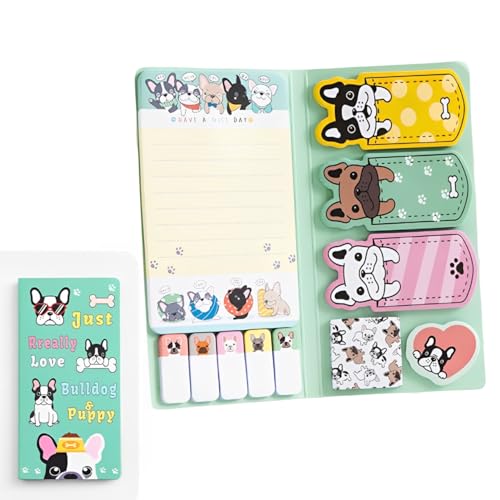 440 Niedliche Haftnotizen Set - Just Really Love Bulldog & Puppy Selbstklebende Haftnotizen Index-Tabs Multifunktions Haftnotizen Set - Geeignet für Büro, Schule, Zuhause