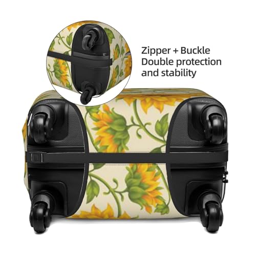 Beautiful Yellow Sunflower Print Luggage Suitcase Covers Elastic Washable Luggage Protector Luggage Covers For Suitcase4