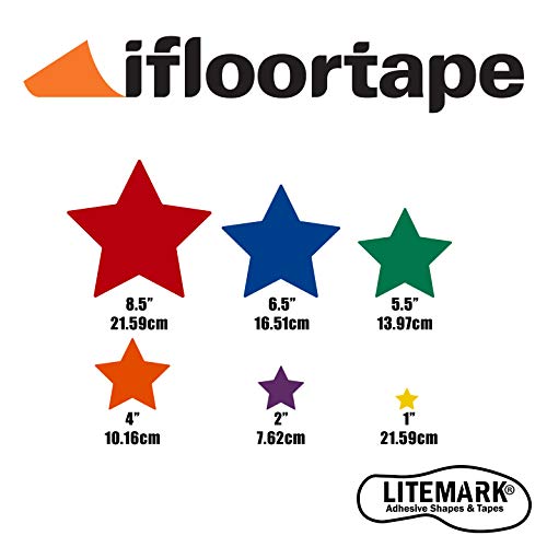 LiteMark Durable Floor Star Stickers, Gloss Vinyl, Blue, 4 in, 12 Pack by LiteMark - Used condition - Image 4