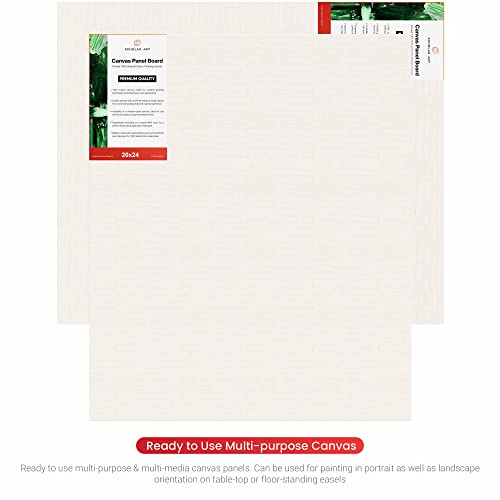 Image of Scholar Art Hobby Series 04 Oz (230 GSM) 100% Cotton Canvas Panel Board for Painting (White Blank Canvas Boards for Acrylic Paint, Oil Paint, Wet & Dry Media) | 20 inchx24 inch (50x60 cm), Pack of 12