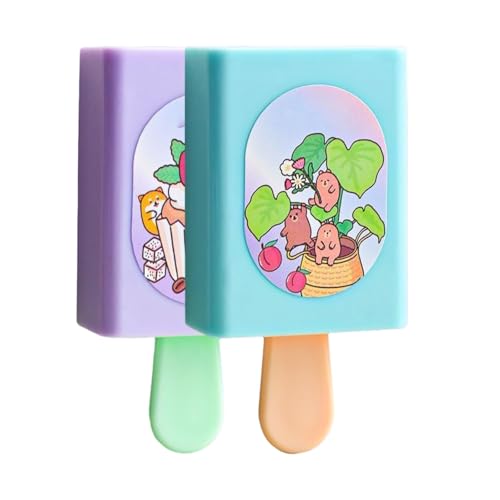 6pcs Square Ice Cream Shaped Eraser Compact and Portable Student Eraser-Magic Box Rubber