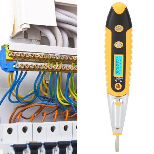 Image of GLUN Direct Line Tester, AC-DC 120-250V, Screwdriver Circuit, Screwdriver with 3.5mm Plus and Minus (+,-) Pointer