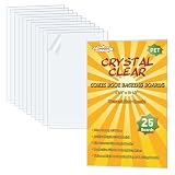 25ct PET Current Comic Book Boards – 6 3/4' x 10 1/2' Acid-Free Ultra Clear Rigid Plastic Comics Board, for Displaying Double-Sided Cover Art, Fits Modern Comic Bags, Prevent Bending & Aging