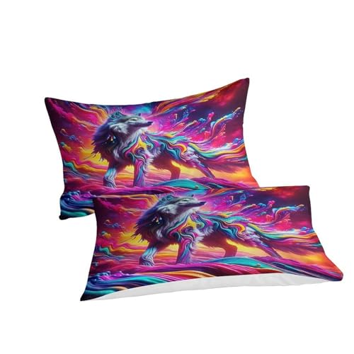 Housse de couette loup avec fermeture éclair cachée pour simplifier le changement du linge