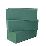 Pack of 3 Floral Foam Bricks Green Styrofoam Blocks for Artificial Flowers or Plants by VEYLIN