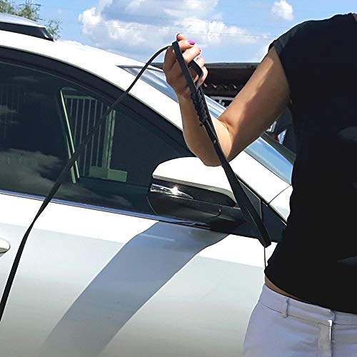 Dingo 10783 Ausstellungsleine aus weichem Leder mit geflochtenem Griff, handgefertigt, Schwarz