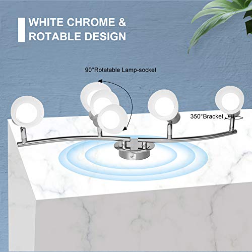 Comlzer LED Deckenleuchte 4-flammig Deckenlampe, E14 Fassung mit 4 x 5W Led Lampen, Drehbar Deckenstrahler für… – Bild 4