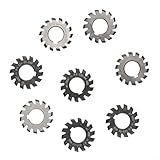 8pcs High Speed Steel M1 Involute Gear Milling Cutters, 22mm Diameter Bore, 20 Degree PA20, Sizes #1-8 for Precision CNC Gear Cutting in Industrial Metalworking