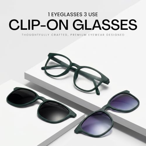 Image of 3-in-1 Magnetic Clip On Sunglasses for Men & Women