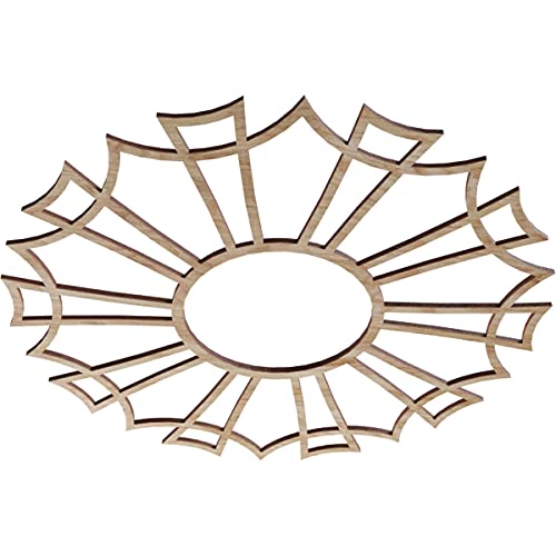 Image of Ekena Millwork 18 inchOD x 6 3 /8 inchID x 1 /4 inchT Augustus Wood Fretwork Pierced Ceiling Medallion, Red Oak