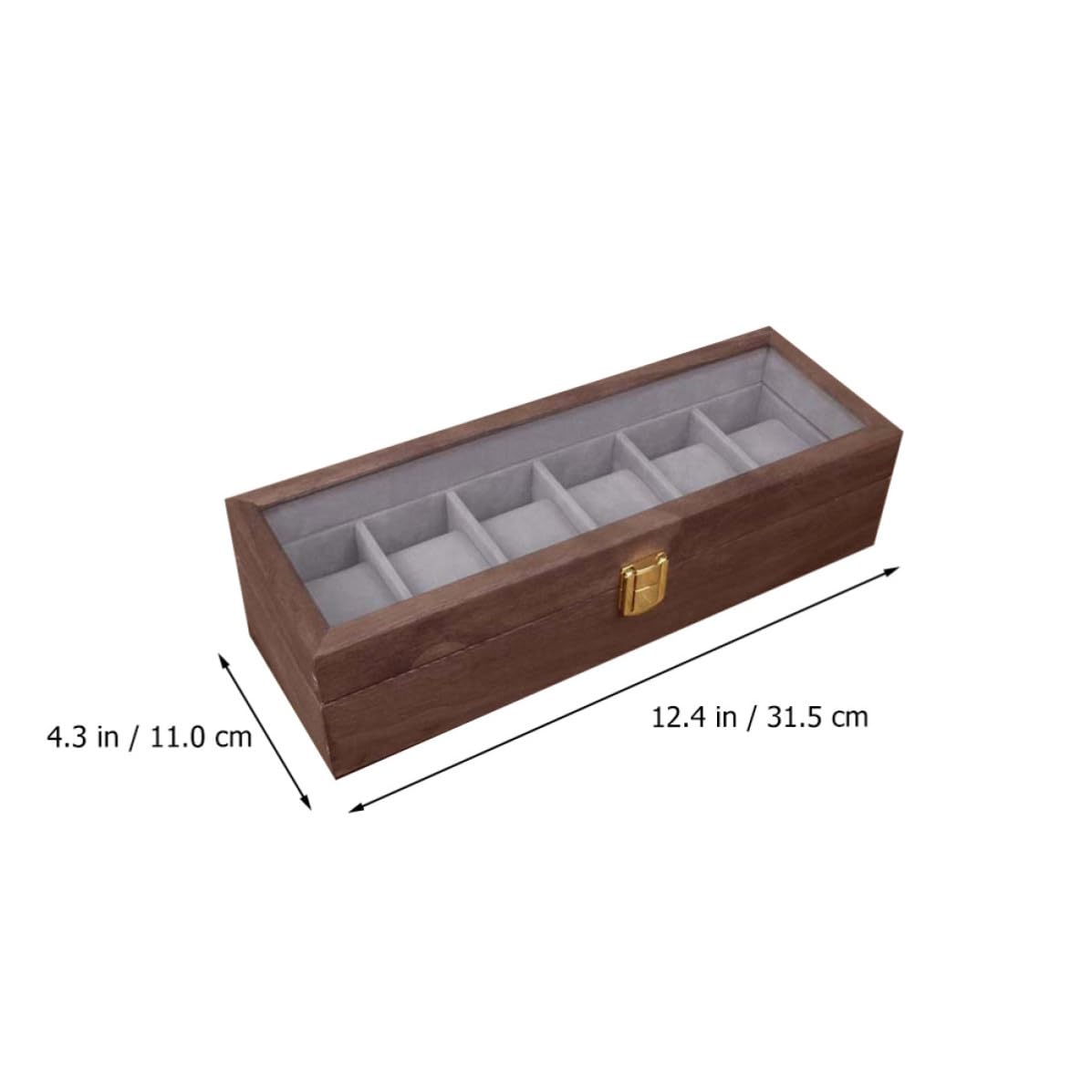 OUNONA Caja para Relojes de Madera Organizador Práctico y Elegante 6 Ranuras para Joyas, Adecuado para Uso en Casa o Viajes