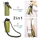 Wongeto Paracord Handle Carrier Holder with Shoulder Strap,Compatible with Hydro Flask Wide Mouth Water Bottles 12oz - 64 oz for Walking Hiking Camping (ArmyGreen)