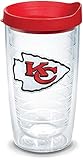 Tervis Made in USA Double Walled NFL Kansas City Chiefs Insulated Tumbler Cup Keeps Drinks Cold & Hot, 16oz, Primary Logo
