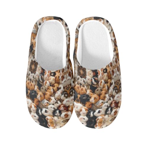 Chaussons cochon d'inde antidérapants et chauds en mousse mémoire XL