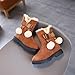 IWIHMIV Girls Winter Boots Comfortable Warm Low Heel Fashion Mid Calf Winter Boots with Side Zipper（Brown,2