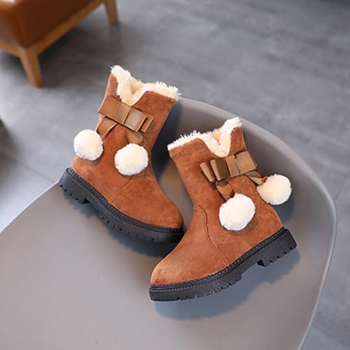 IWIHMIV Girls Winter Boots Comfortable Warm Low Heel Fashion Mid Calf Winter Boots with Side Zipper3