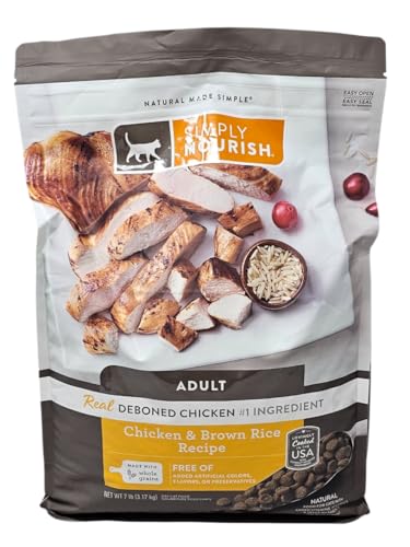 SIMPLY NOURISH Adult Chicken and Brown Rice Dry Cat Food, 7 Pound Bag