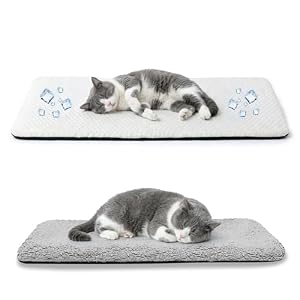 Pet Prime Fensterliege für Katzen, Kühlmatte für Katzen,rutschfestes Katzenbett mit 2 Bezügen (kühl & warm), 90x28 cm, machinenwaschbar, grau