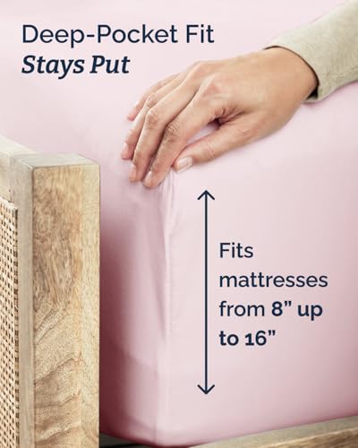 Image of Twin 4 Piece Bed Sheet Set - Breathable & Cooling Sheets - Lavender Pink