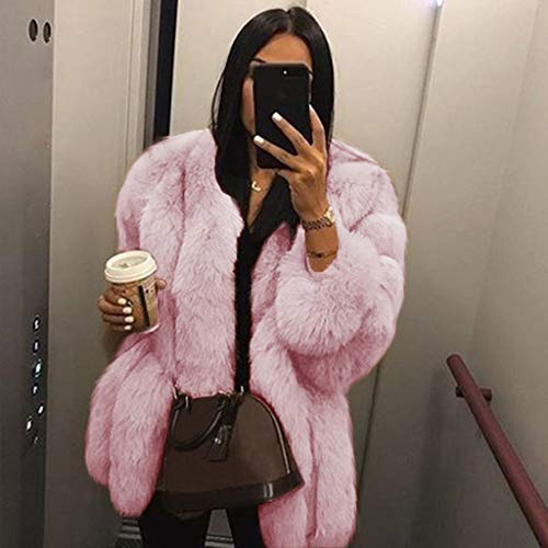 iYYVV Women Winter Warm Fashion Solid Jackets Short Stitching Button Faux Fur Coat - Thumbnail 5