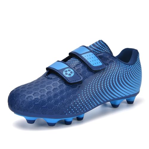 Imagen de Botas de Futbol Zapatillas de Futbol Niño Zapatos Fútbol Césped Artificial Tacos Deporte Atletismo Transpirable Cómodo Verano Unisex 30 Azul