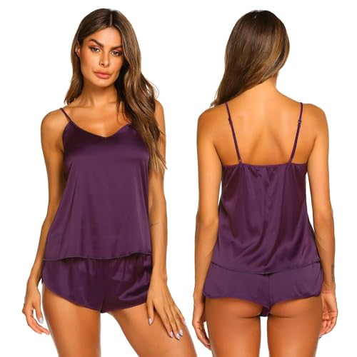 Image of Women's Satin Soft Top and Shorts Set Nightsuit for Womens