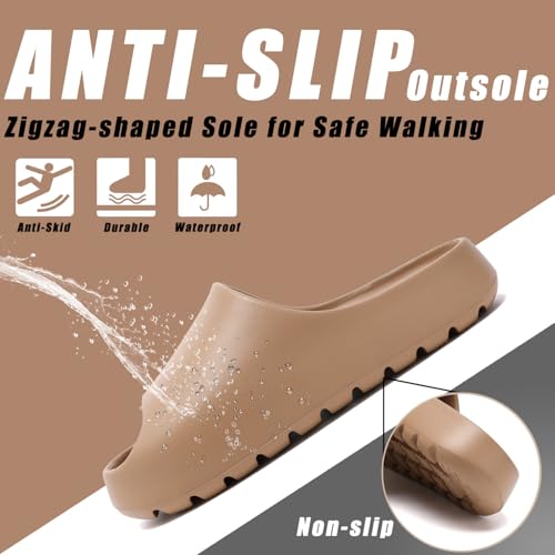 Image of Cloud Slides for Women,EVA Soft House Slippers Unisex,Open Toe Thick Sole Shower Shoes,Mens Slides Indoor & Outdoor