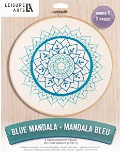 LEISURE ARTS Embroidery Kit 8" Blue Mandala- Embroidery Kit for Beginners - for Adults - Cross Stitch Kits Cross Stitch Kits Beginners Patterns image 2