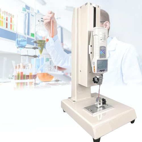 Digital Force Test Stand, Push Pull Gauge 10N-1000N, Hand Wheel Operated, 300mm Stroke, Manual Force Testing for Compression and Tension, Clear Display