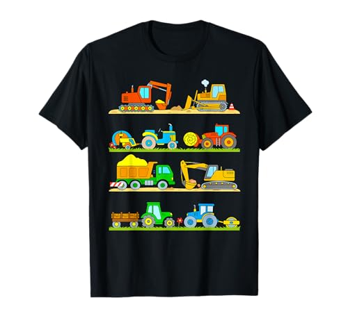 Pelles tracteurs tracteurs véhicules de construction tracteurs camions machines agricoles T-Shirt