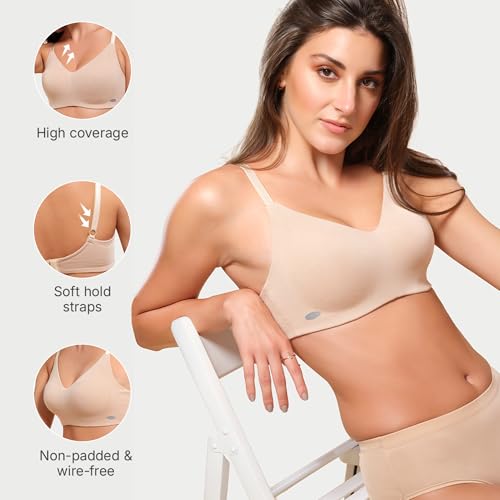 Image of Enamor Women's Everyday Cotton T-Shirt Bra - Non-Padded, Non-Wired, Full-Coverage, Pinch-Free, Ultra-Smoothing Design