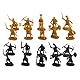 Laroal 200 Stück Mini-Soldaten, Modell, Miniatur-Soldatenfiguren, 1:72, mittelalterliche Soldatenfiguren, Spielset, Plastiksoldaten, römische Soldaten, Tortenaufsätze (grau/golden)