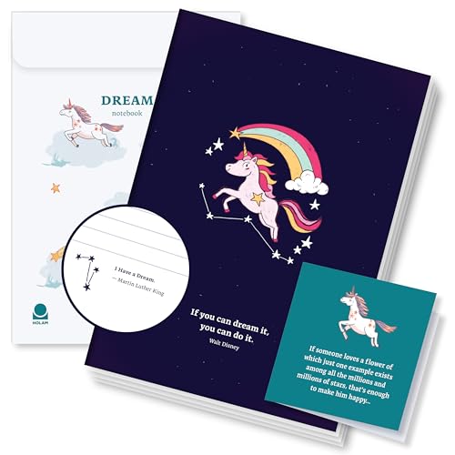 Holam Cuaderno de diario inspirador estético, diario pequeño A5 para niños, bonito cuaderno para escribir, dibujar, tomar notas y más, cuaderno pequeño y bonito, 8.3 x 5.8 pulgadas