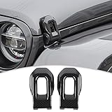 CheroCar for Jeep Hood Lock Latches Cover Catch Brackets Cover External Accessories Decoration Stickers for 2018-2026 Jeep Wrangler JL JLU & 2020-2026 Gladiator JT (Carbon Fiber)