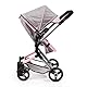 Bayer Design 18433AA Butterfly Kombi Puppenwagen Neo Vario mit Wickeltasche und Einkaufskorb, umwandelbar in einen Sportwagen, höhenverstellbar, grau Jeans-Optik, rosa, Schmetterling, 52cm