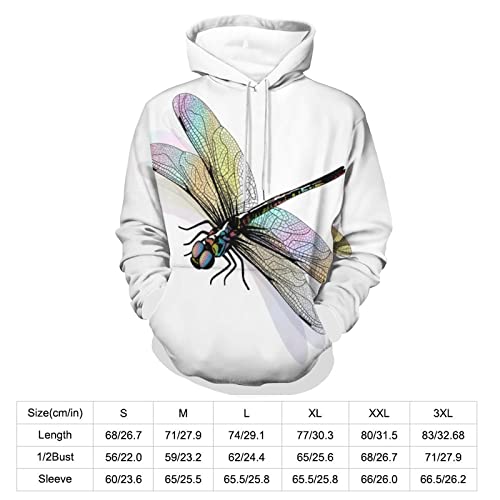 Sweatshirt imprimé 3D libellule multicolore pull doux à manches longues XL