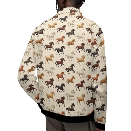 Image of Men's Lightweight Jackets Casual Full Zip Fleece Jacket Men Coats Fashion Long Sleeve Sweatshirt