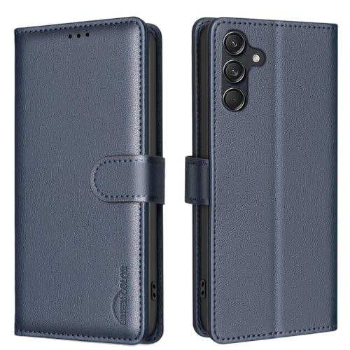 Étui portefeuille Galaxy A16 5G cuir souple bleu