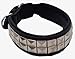 Hundehalsband Titan Lederhalsband Leder Schwarz Nieten Hohe Zugkraft Extra Breit Halsband Hund (L)