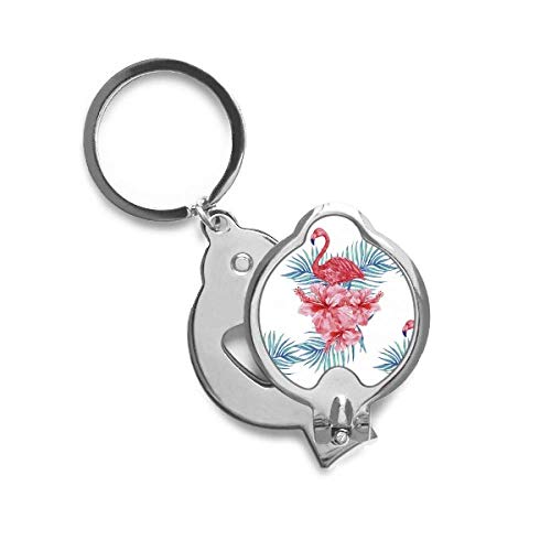 Coupe-ongles flamant rose et feuilles exotiques DIYthinker en acier robuste