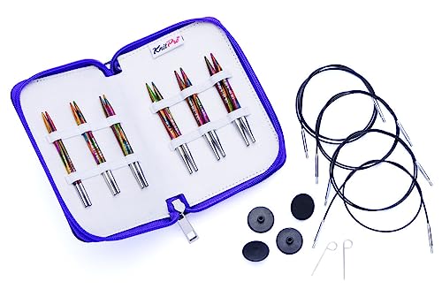 KnitPro Symfonie Deluxe Interchangeable Circular Needle Set 4" (10cm), Multicolour, 3.50, 4.00, 4.50, 5.00, 5.50, 6.00 milímetros