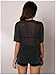 OYOANGLE Women's Sparkle Glitter Sheer See Through Top Short Sleeve Loose Casual Shiny Tshirt Mesh Shirt Blouse Black L