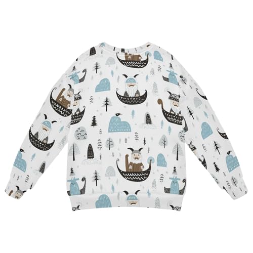 JUNZAN Little Vikings Trendy Scandinavian Little Boys Sweatshirt Hoodie Crewneck Fall Tops Shirts Athletic 4T2
