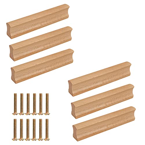 Tiradores De Madera ALLOMN - Diseño Estrella, Nube Y Luna, 6 Unidades Con Tornillos, Para Muebles Infantiles Y Hogar
