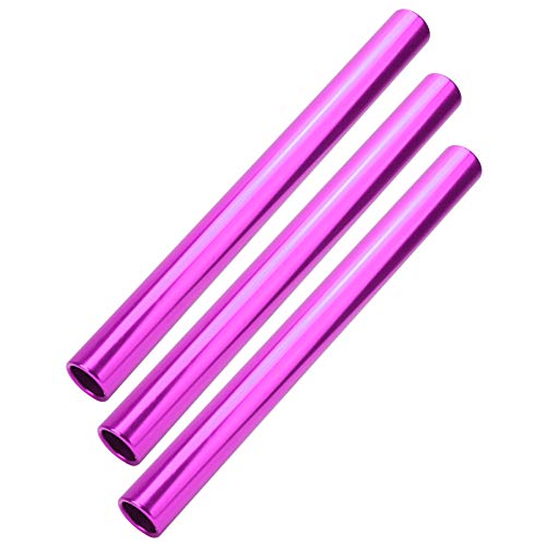 OUKENS Relay Baton, 3pcs Aluminum Alloy Electroplating Relay Batons Track and Field Sprint Match Batons for Students Outdoor Field Race 11.4x1.1in(Purple)